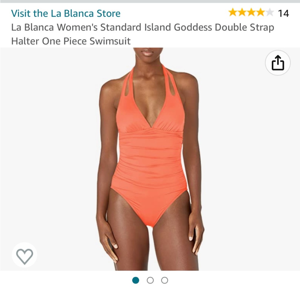 Coral one-piece halter swimsuit